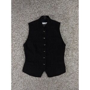 Vintage HAUBER Germany Black Textured Tailored Vest Waistcoat EU 40 US 8